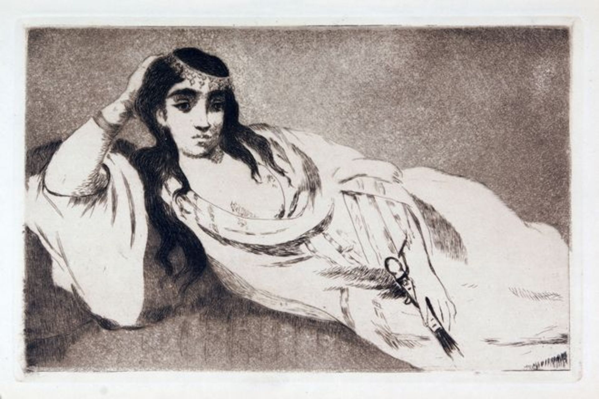 Edouard Manet. Odalisque. Radierung mit Aquatinta. 1864/1884. 12,5 : 19,5 cm.     Exemplar 40/50 auf