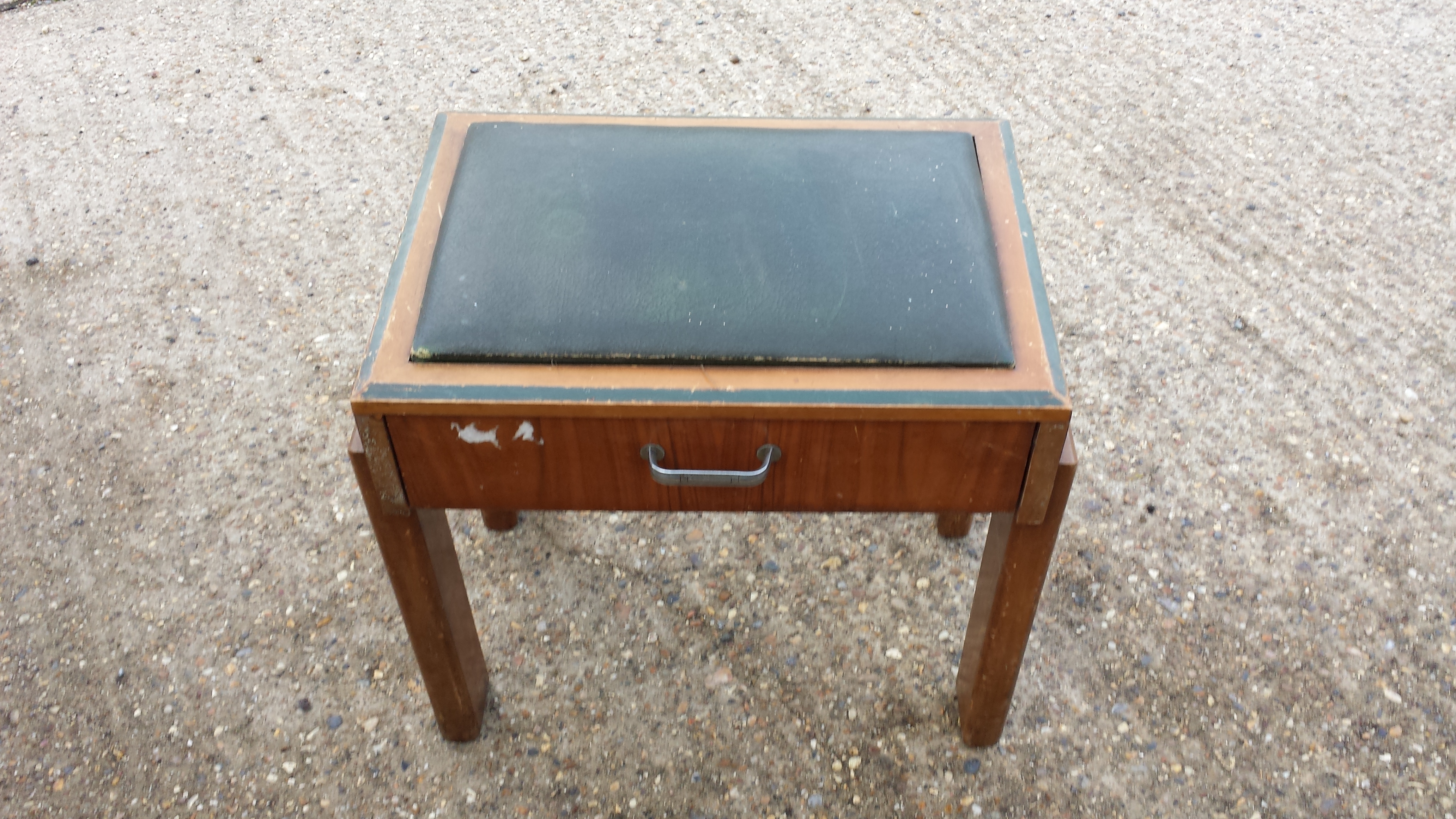 A 1930`s art deco piano stool and a commode