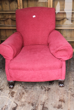 A pair of 19th century upholstered armchairs