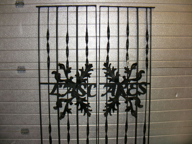 Pair Of Wrought Iron Gates From Lascares Wine Bar, Looe