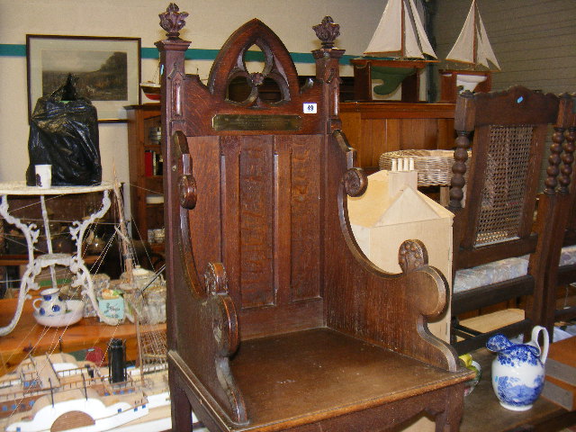 Antique Catholic Chapel Chair