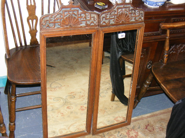 Two Oriental Mirrored Panels