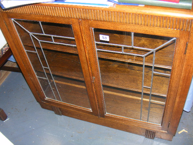 Deco Style Oak Display Cabinet