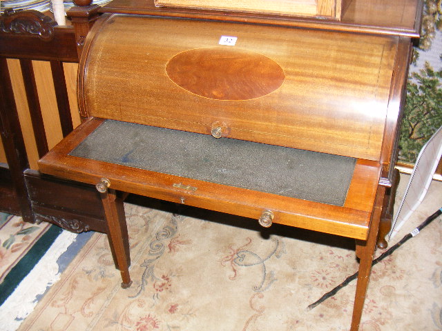 Edwardian French Style Cylinder Top Desk