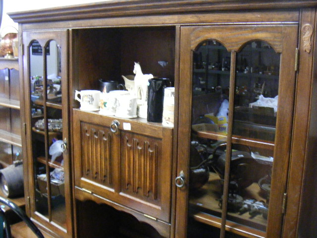 Modern oak style display cabinet
