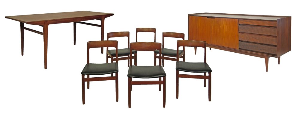 Modern Design-Richard Hornby for Fyne Ladye Of Banbury-A teak and afromosia eight piece dining