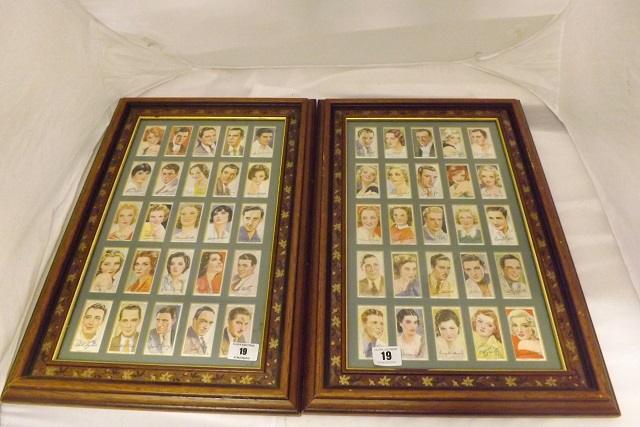 TWO FRAMED SETS OF PLAYERS CIGARETTE CARDS FILM STARS