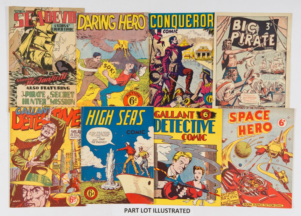 Scion Comics (1940s-50s) Big Pirate, Big Scoop, Conqueror, Daring Hero 5 and three n.n., Gallant