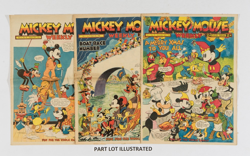 Mickey Mouse Weekly Vol 1 (1936) 9, 11, 15-23, 25-27, 29-34, 36, 37x2, 38, 39, 41-47 1st Xmas