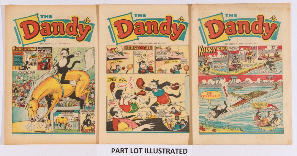 Dandy (1965) 1206-1257 near complete year missing 1221, 1229 and 1238 Starring Korky, Desperate