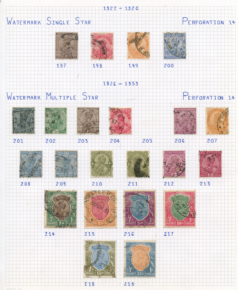 INDIA & STATES collection in album; range of QV mainly U, KEVII to 2r U, 1911 to 15r U, 1926 to