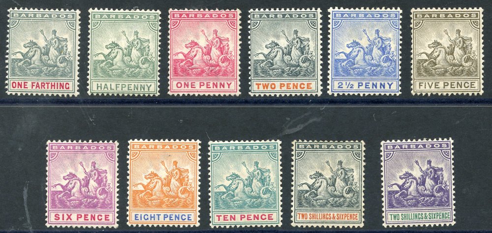 1892-1903 CCA set, fine M (2/6d small mark on reverse), SG.105/115. Cat.£225 (22) Symbol: J