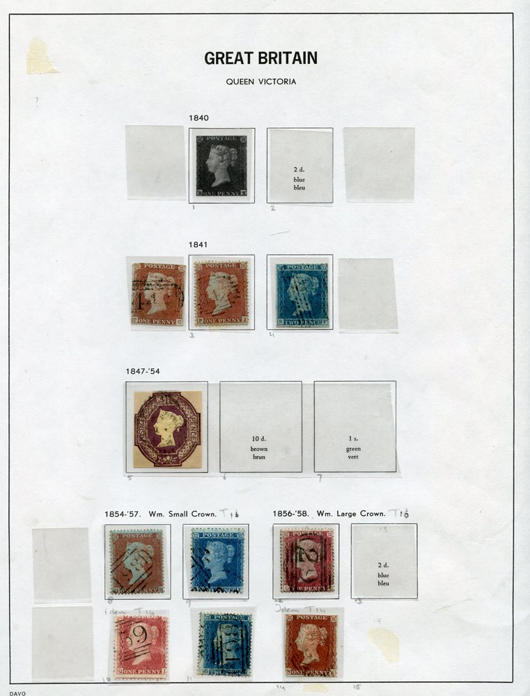 1841-1970 M & U collection in a Davo hingeless album incl. 1841 2d, 6d Embossed, 1d Plates fairly