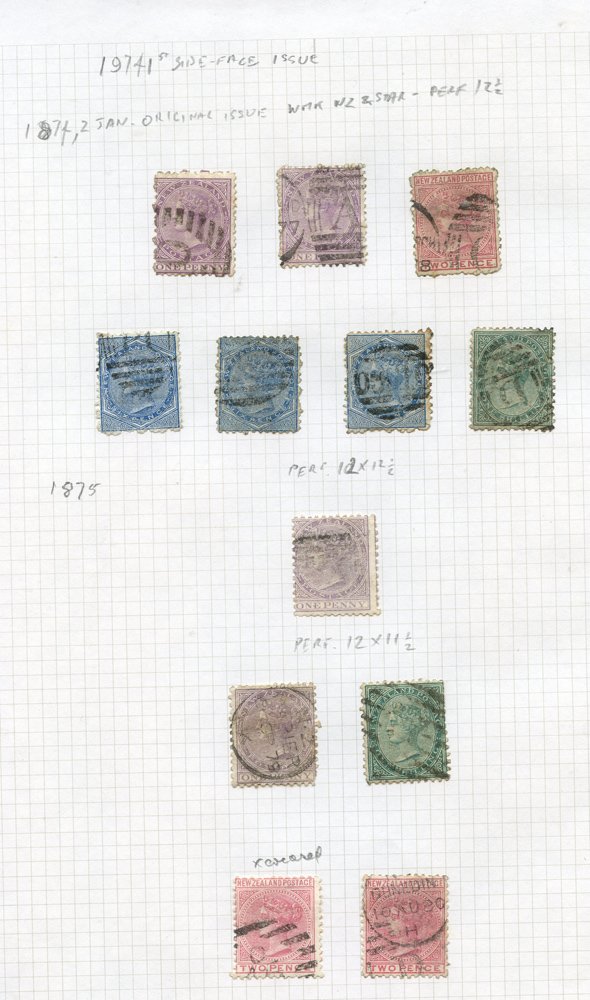 1878-1907 mainly U collection on leaves commencing with small selection of 1875-92 ½d Newspaper