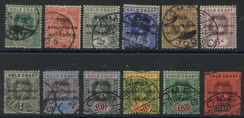 1916-20 Gold Coast optd set, FU (2/6d has some missing perfs at base), SG.H47/H58. (12) Cat. £275