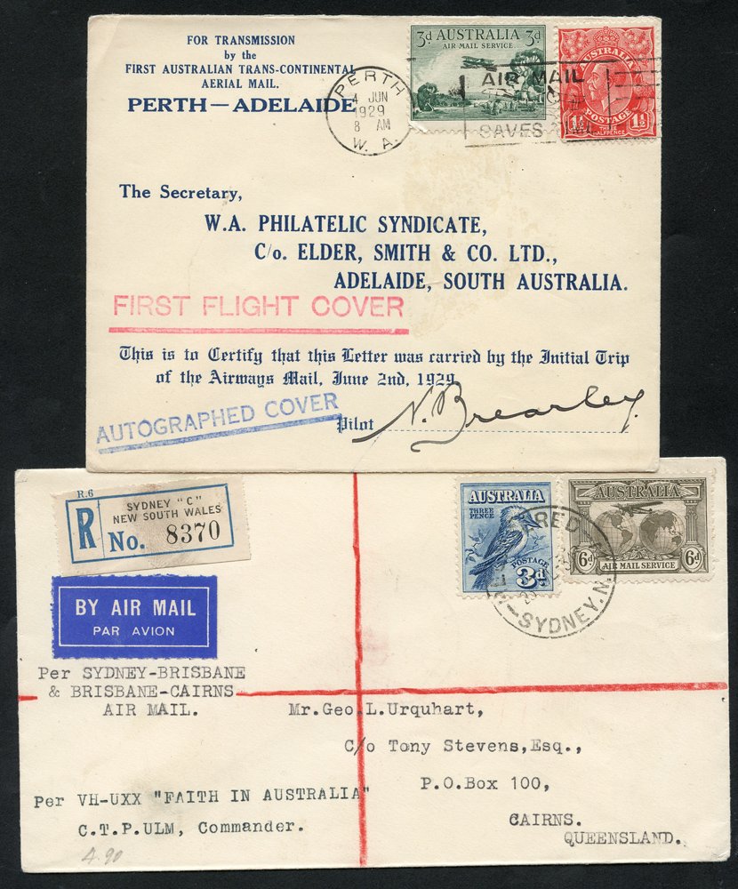 1929-38 Airmails - a selection of flown covers incl. 1929 June 4th Perth - Adelaide special flown