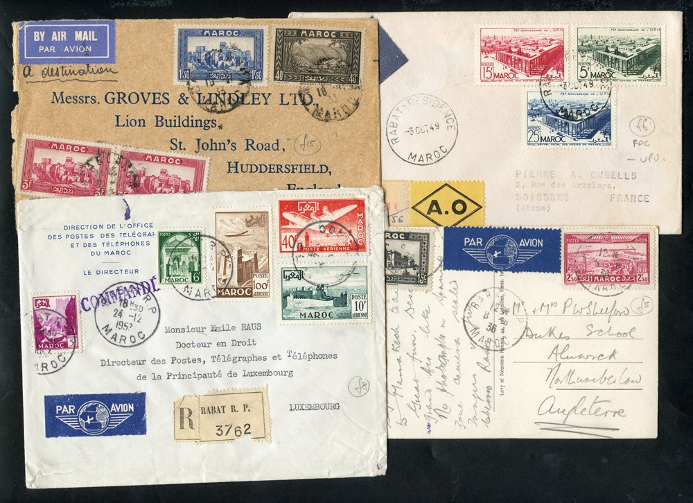 MOROCCO covers c1901-56 military, airmail, registered & censored items with a useful range of