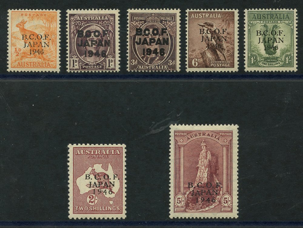 BRITISH COMMONWEALTH OCCUPATION FORCE (JAPAN) 1946-48 set, fine M, SG.J1/J7a. (7) Cat. £190 Symbol: