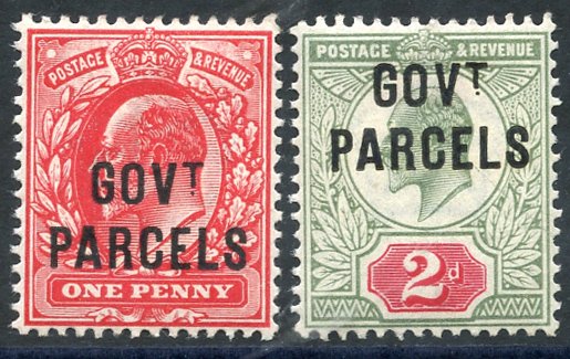 GOVT PARCELS 1902 1d & 2d, fine M, SG.074/5. (2) Cat. £255 Symbol: J