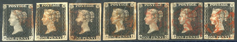 1840-1951 collection housed in a Senator album, highlights are 1840 1d blacks (7) three margin (3),
