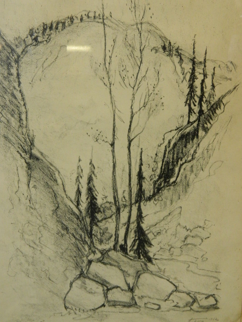 A mid C20th lithograph, Alpine scene 2/25, signed Tuhka 1952, 11`` x 15``