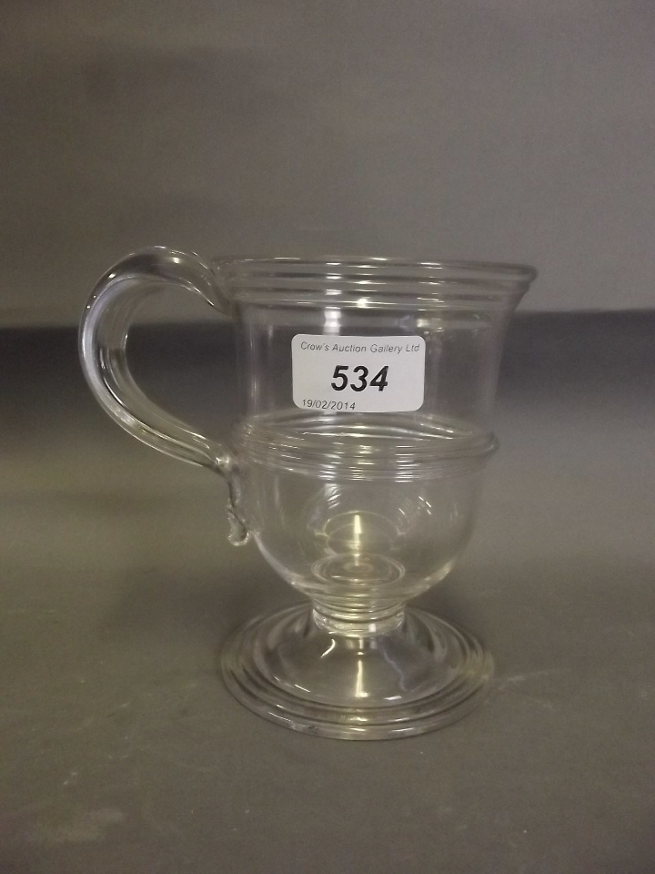 A C19th glass tankard, 5½'' high