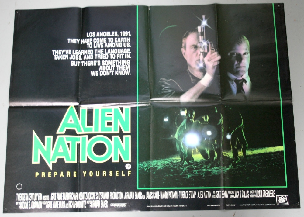 Ten UK Quad cinema posters, most 1980`s, including Alien Nation, Death Wish 2, Short Circuit,