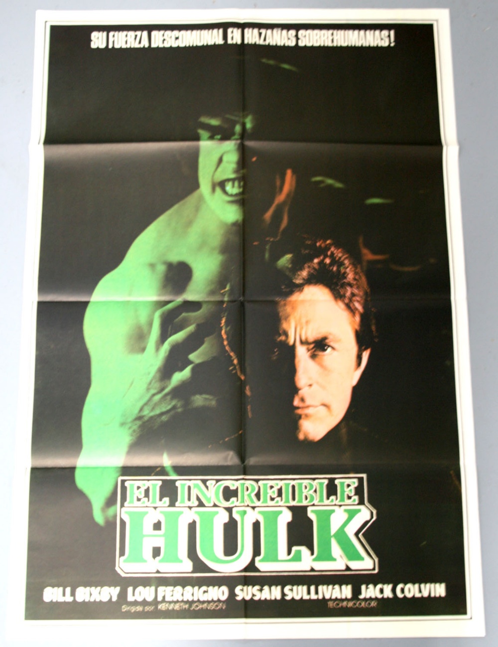 Two Argentine cinema posters: The Incredible Hulk (1978) & Howard The Duck (1986), both 29"x 43",