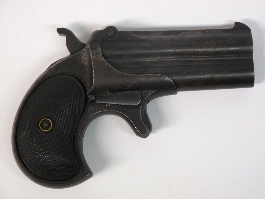 Antique Remington double barrelled Derringer Pistol, marked to the barrel “REMINGTON ARMS – U.M.C.