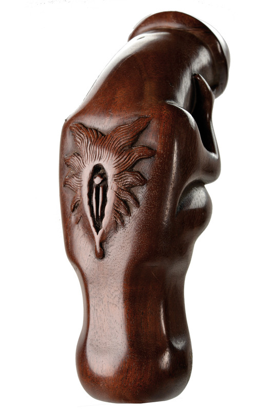 A rare handle for a kris dating: 19th Century provenance: Indonesia Wooden handle shaped as the bust - Image 2 of 2