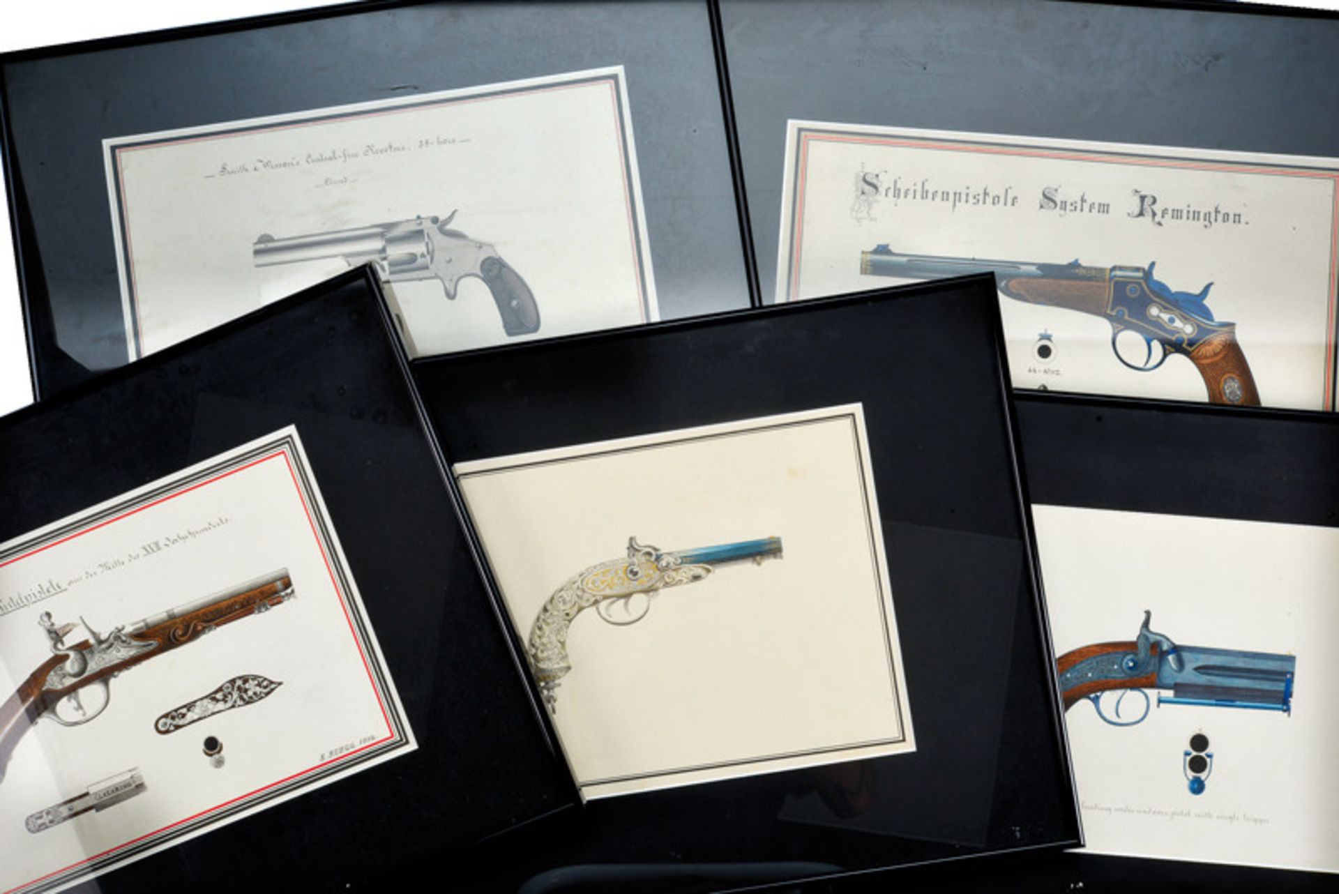 A series of framed drawings dating: late 19th Century provenance: Europe Series of eight plates
