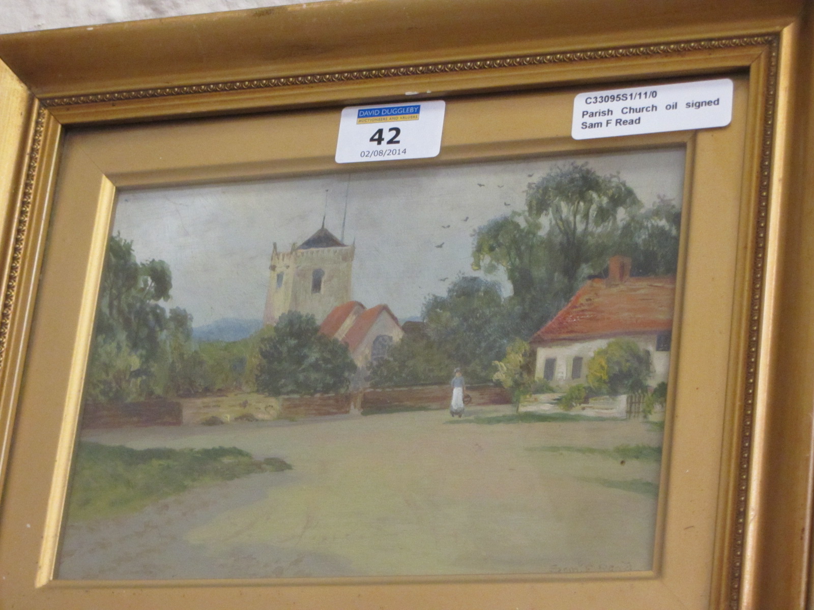 Parish Church oil signed Sam F Read