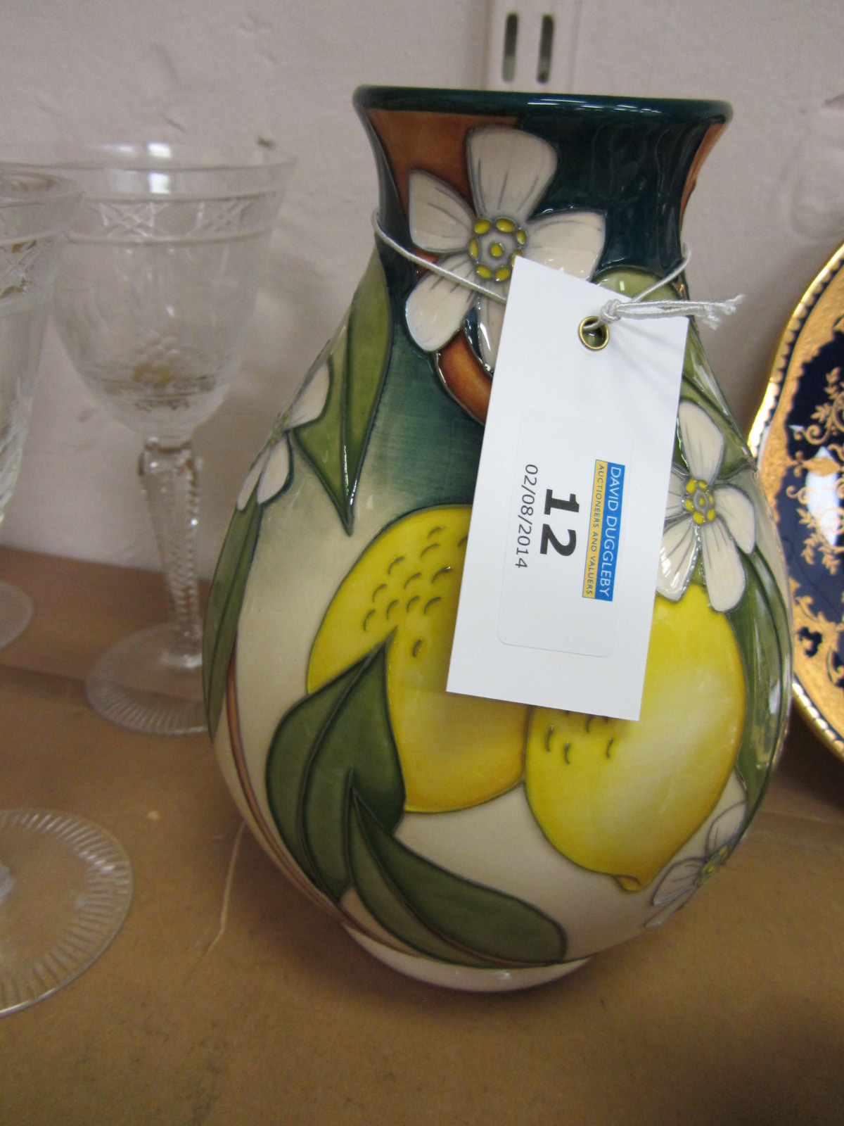 Moorcroft Trailing Lemons vase, H20cm