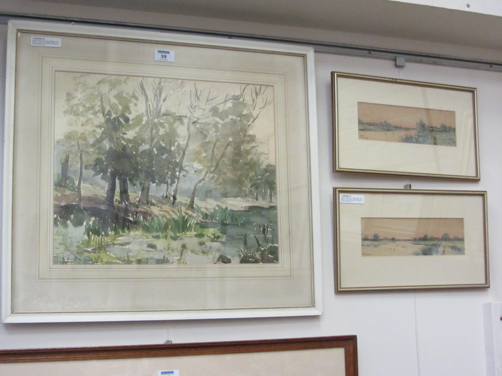 'Summer Landscape Kirkham Abbey north Yorks', watercolour by K Dodds exh. Paris Salon 1964, labelled