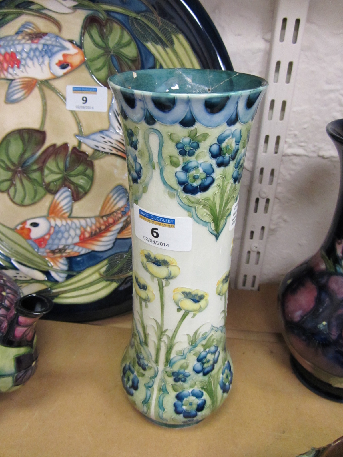 William Moorcroft Macintyre Florianware vase, poppy and daisy pattern, made for Townsend & Co,