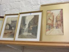 John Wynne Williams, 'The Shambles' early 20th century signed watercolour along with ''The Shambles'