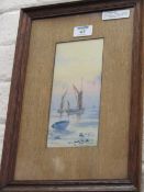 Early 20th century seascape watercolour signed G W Taylor 1911, set in oak mount and frame