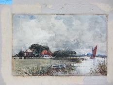 Frank Henry Mason (Staithes Group 1875-1965): On the Broads, watercolour signed 14cm x 21cm 
DDS -
