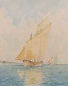 Albert Caussin (French 1854-post1904): Fishing Boats off the Coast, watercolour signed 30cm x 24cm