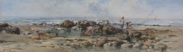 George Weatherill (British 1810-1890): Figures on the Scaur near Whitby, watercolour signed 12cm x