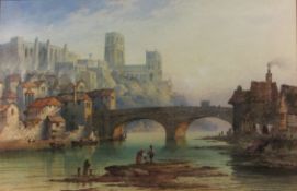 Edwin St. John (British 1878-1961): Durham from the River, pair watercolours signed 43cm x 65cm (2)