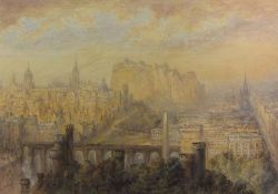 Mary Weatherill (British 1834-1913): Edinburgh, watercolour signed and dated 1910,  37cm x 53cm