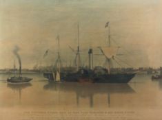 After John Ward (British 1798-1849): 'Wilberforce' Humber Union Steam Packet Co. and 'Victoria' Hull