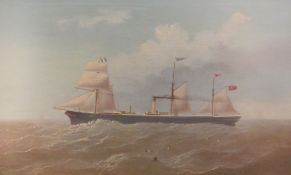 Thomas Lucop of Hull (British fl.1880-1900): The 'Czar' - ship portrait of the three masted sail/