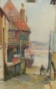 Frank Rousse (British fl.1897-1915): Tin Ghaut Whitby, watercolour signed 35cm x 23cm