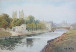 Jessie Dudley (British exh.1904): 'The Esplanade York', watercolour signed and titled 18cm x 26cm