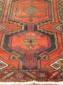 Persian Hamadan red ground rug 216cm x 103cm