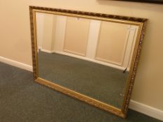 Large gilt framed bevel edge wall mirror, 111cm x 86cm