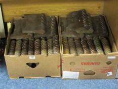36 Victorian terracotta garden rope twist edging tiles in two boxes