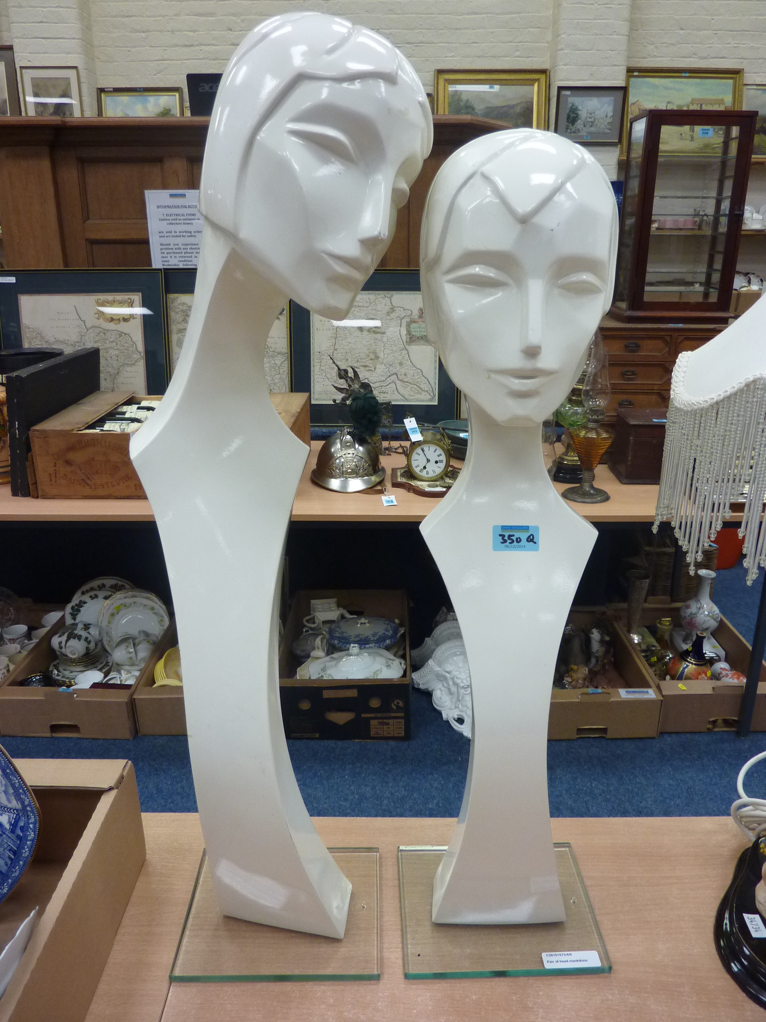 Pair of head mannequins